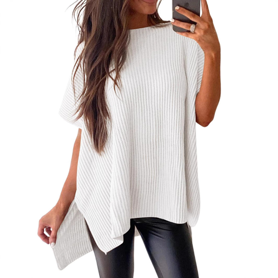 Women's short-sleeved jacket with pine drop shoulders