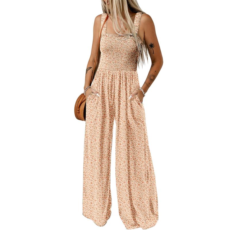 Women’s Casual Print Sleeveless Overalls Jumpsuits