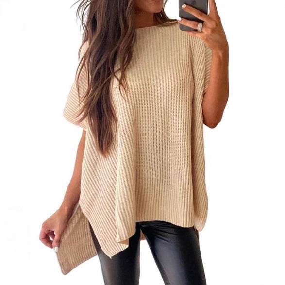 Women's short-sleeved jacket with pine drop shoulders