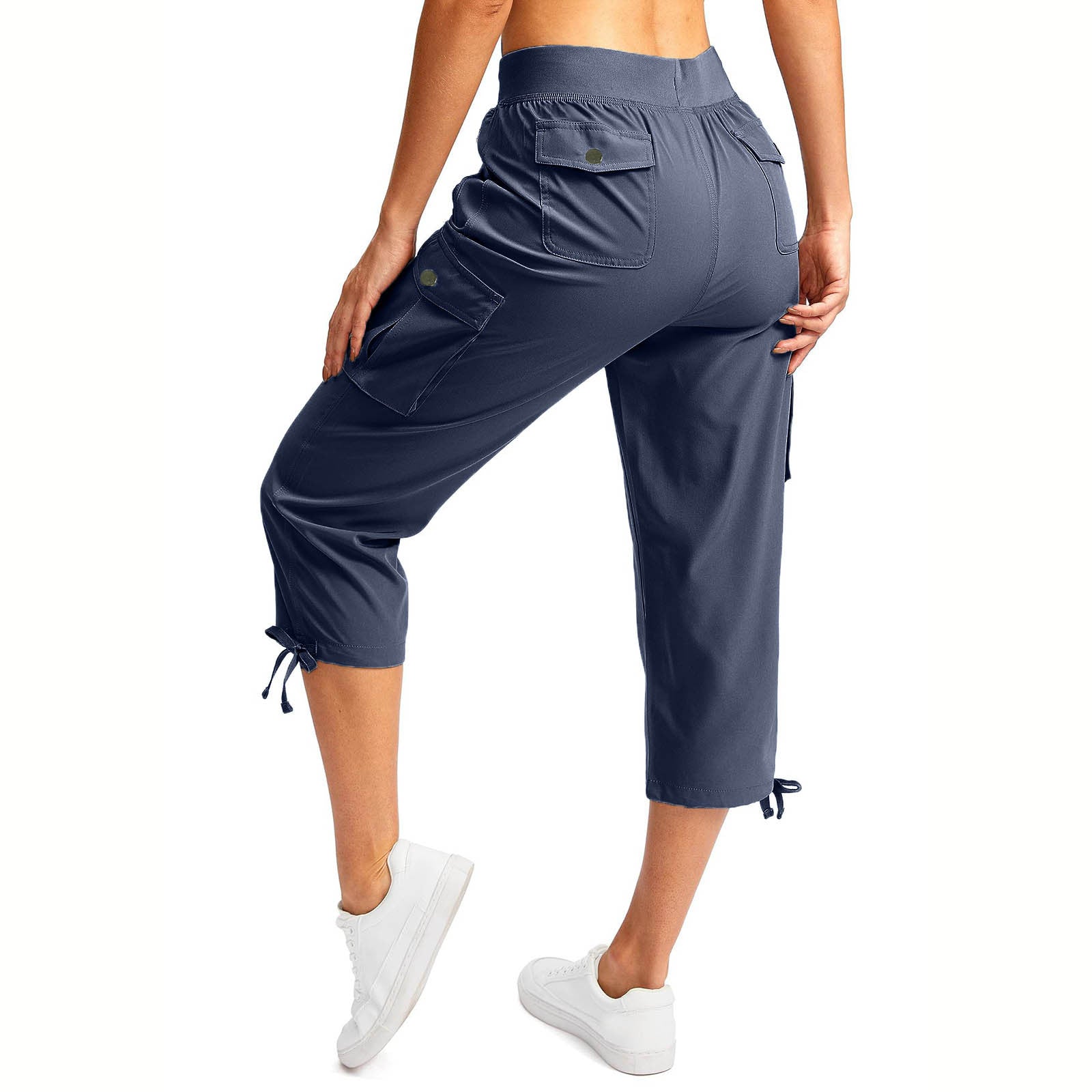 Sporty casual loose-fitting drawstring cargo pants