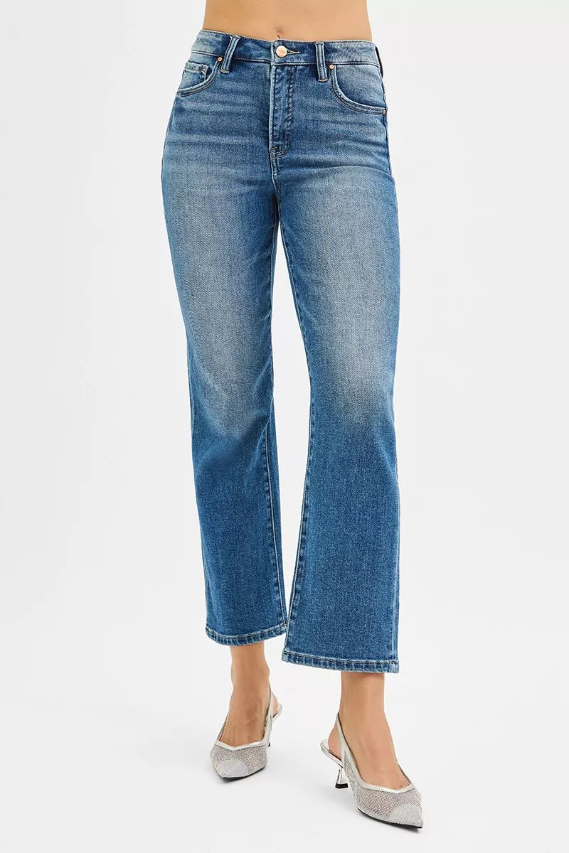 High-Rise Tummy-Control Straight Jeans