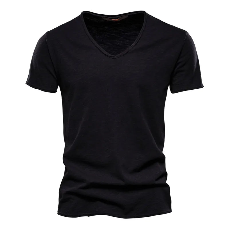 Summer New Style Solid Color V-Neck Short-Sleeve T-Shirts - Hot Selling