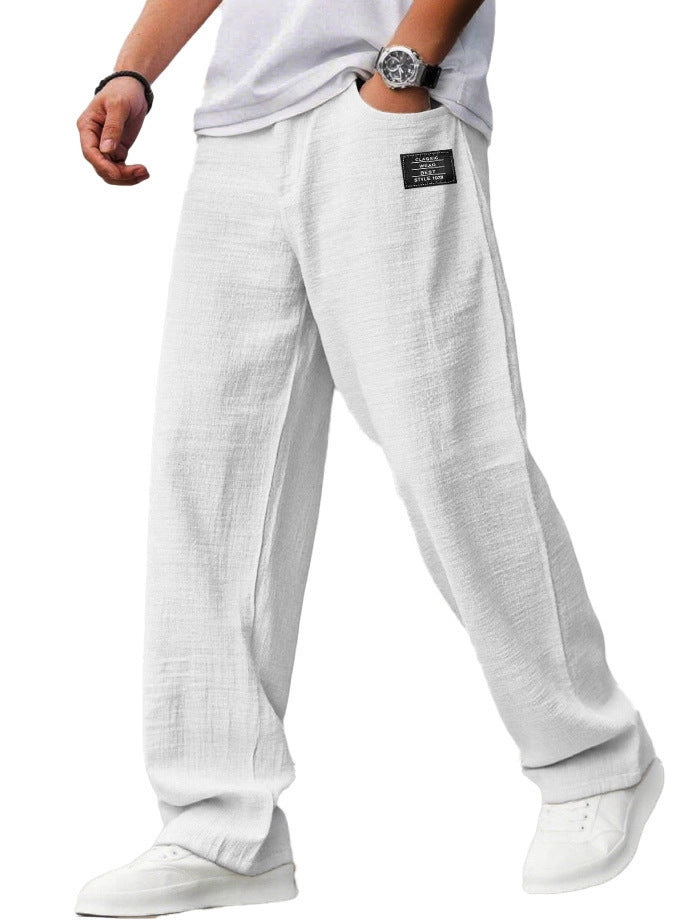 Summer Thin Casual Loose Bamboo Linen Men's Trousers