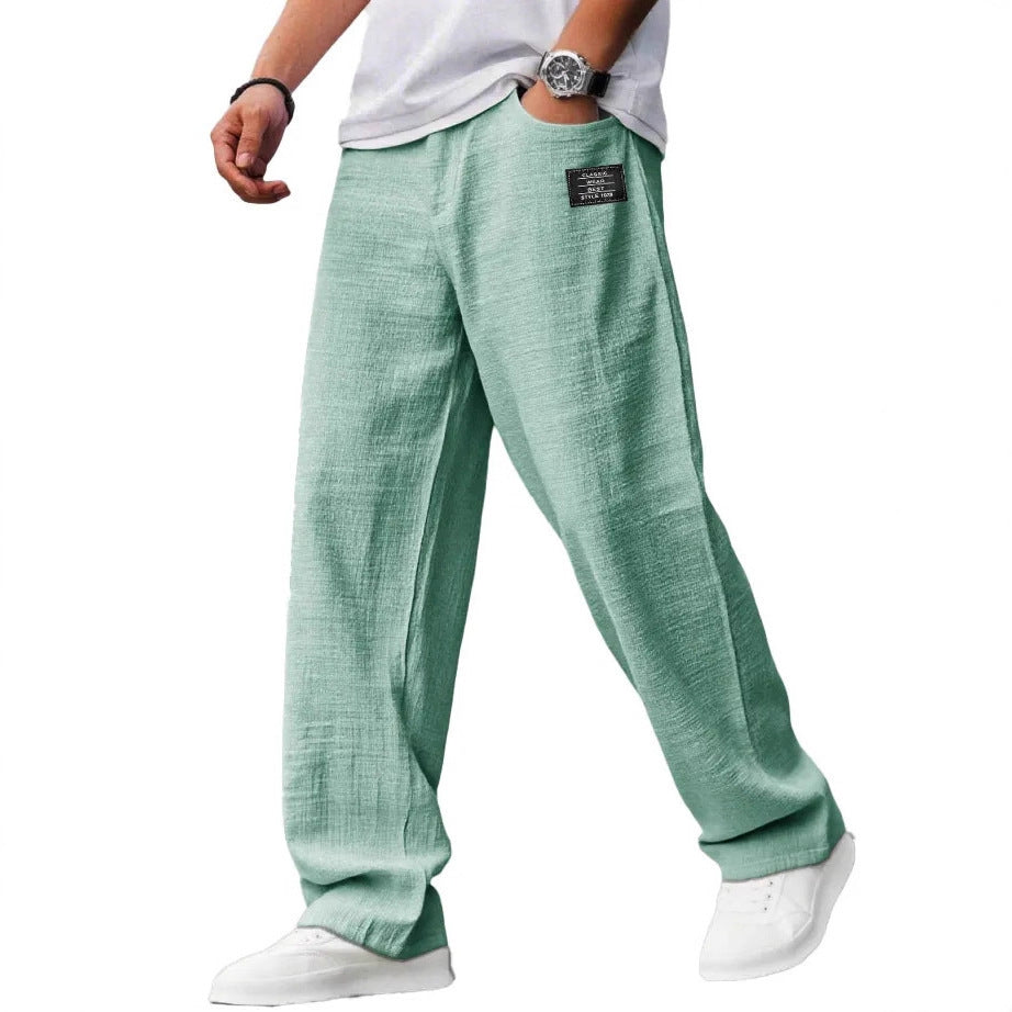 Summer Thin Casual Loose Bamboo Linen Men's Trousers