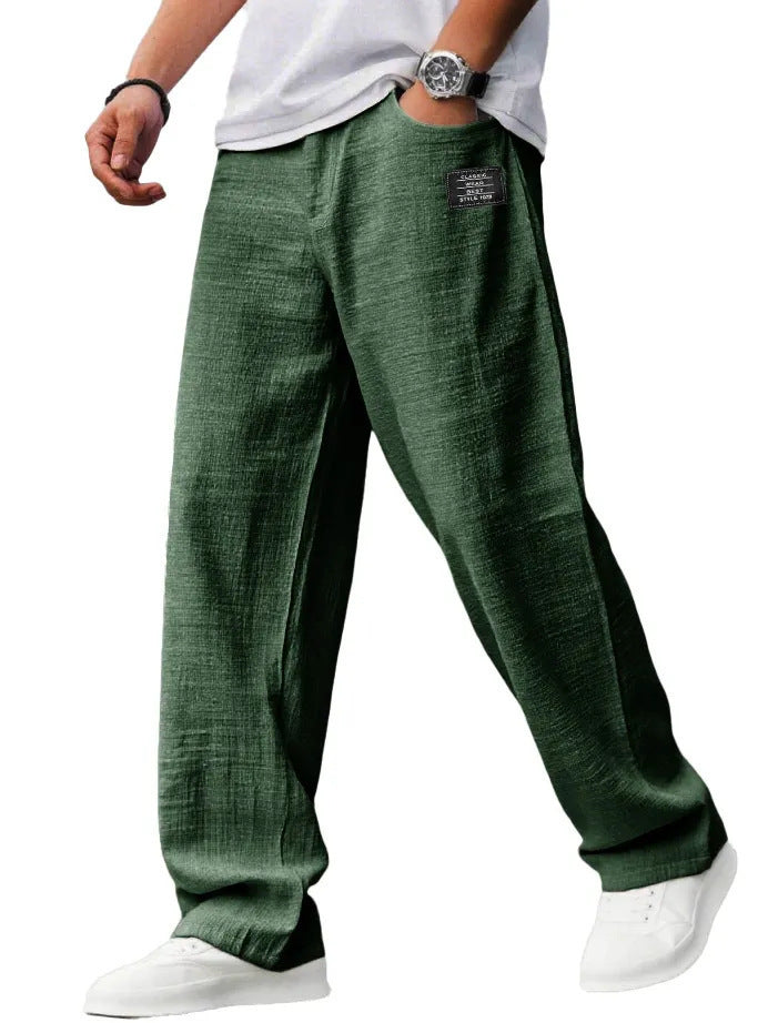 Summer Thin Casual Loose Bamboo Linen Men's Trousers