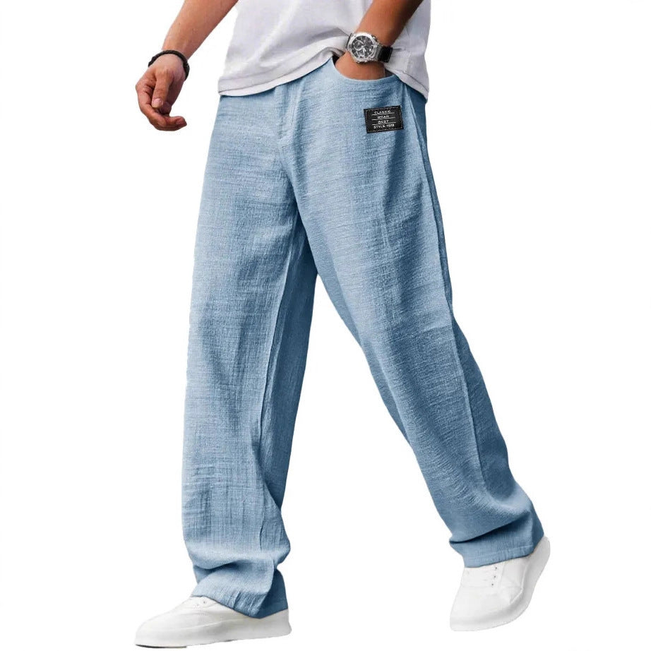 Summer Thin Casual Loose Bamboo Linen Men's Trousers