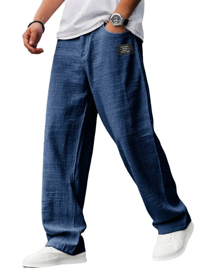 Summer Thin Casual Loose Bamboo Linen Men's Trousers