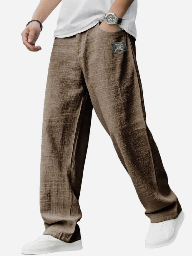 Summer Thin Casual Loose Bamboo Linen Men's Trousers