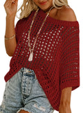 Women's Off-the-Shoulder Open-Knit Cover