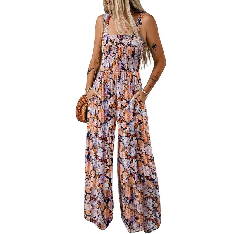 Women’s Casual Print Sleeveless Overalls Jumpsuits