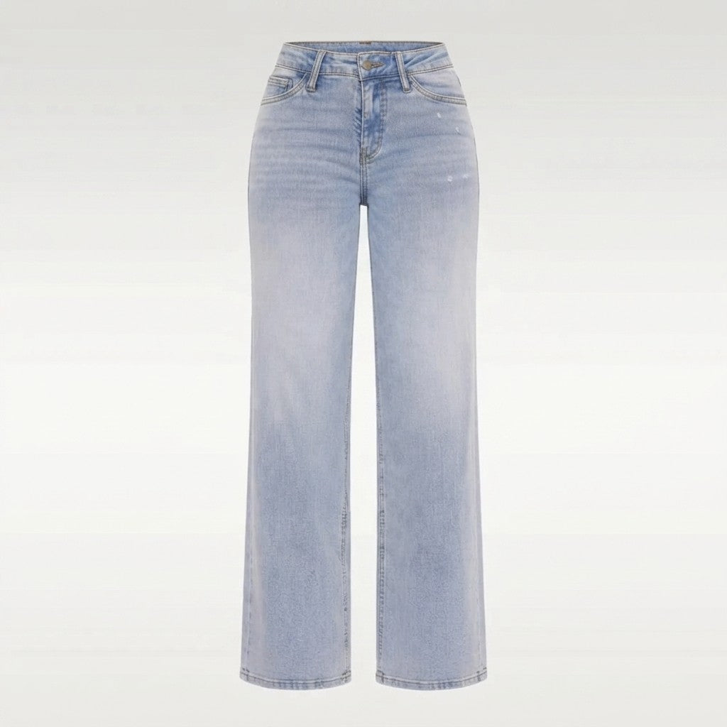 Women's hip-lifting stretch wide-leg jeans