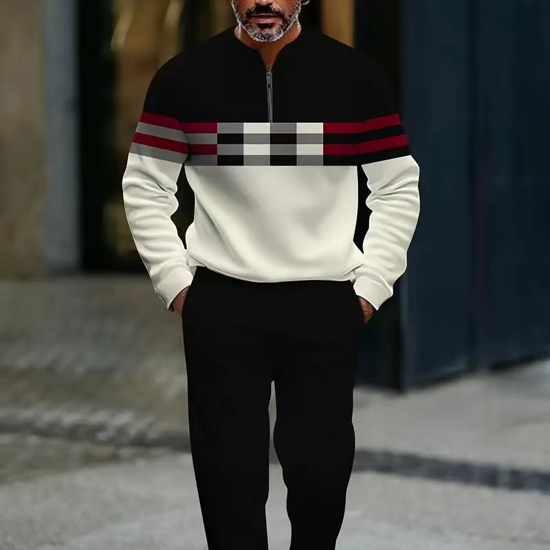 Men's Graphic Print Pullover & Pants Set – Street Style, Comfort Fit & Casual Look 👖