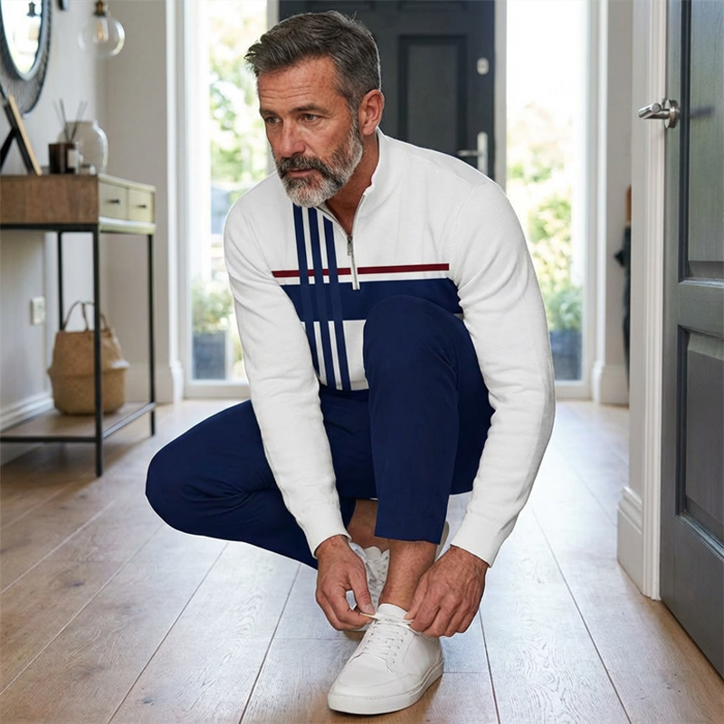 Men's Graphic Print Pullover & Pants Set – Street Style, Comfort Fit & Casual Look 👖