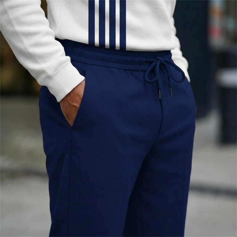 Men's Graphic Print Pullover & Pants Set – Street Style, Comfort Fit & Casual Look 👖