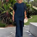 Irregular Top & Wide Leg Pants Set